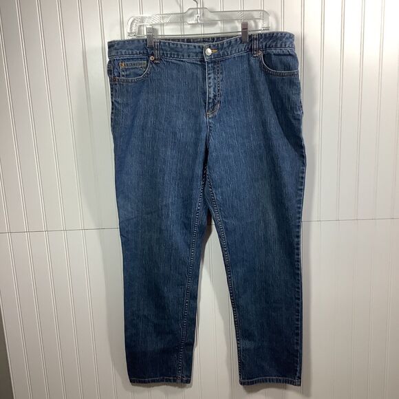 Liz Claiborne Womens Size 16 R Petite Boyfriend Jeans Embroidered pocket - Picture 1 of 9